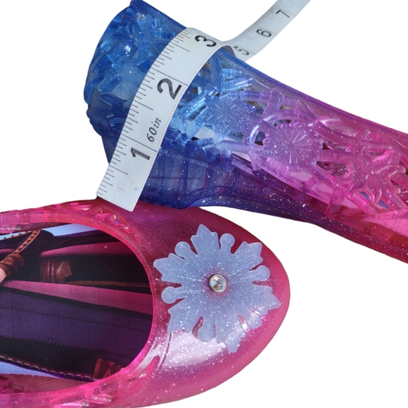 Frozen II Girl's Size 2 Pink Blue Snowflake Cutout Jelly Ballet Slipper … - Picture 12 of 13